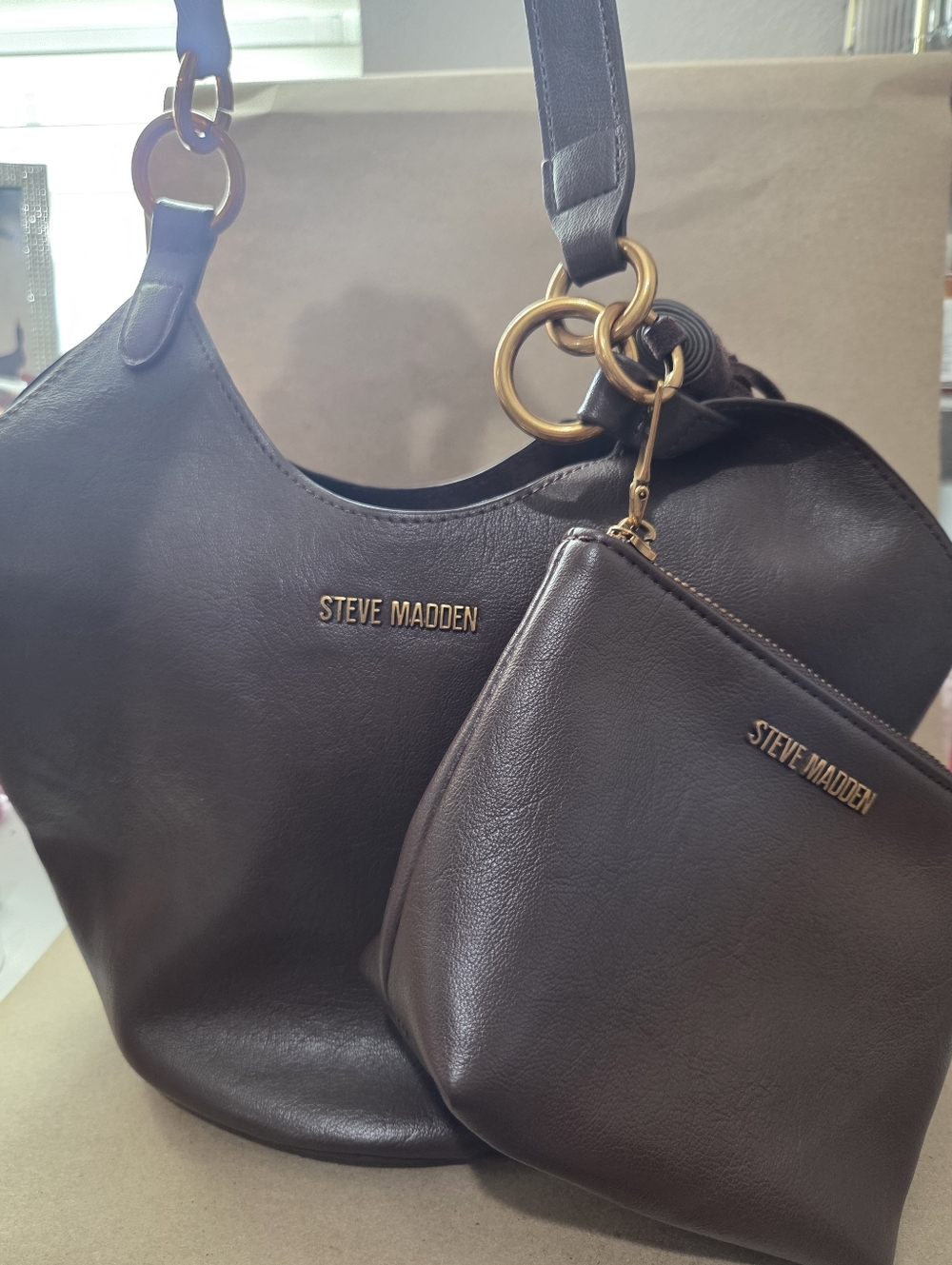 Steve Madden Brown  Hobo with Matching Pouch